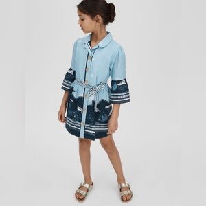 Reiss Flared Sleeve Sailboat Dress